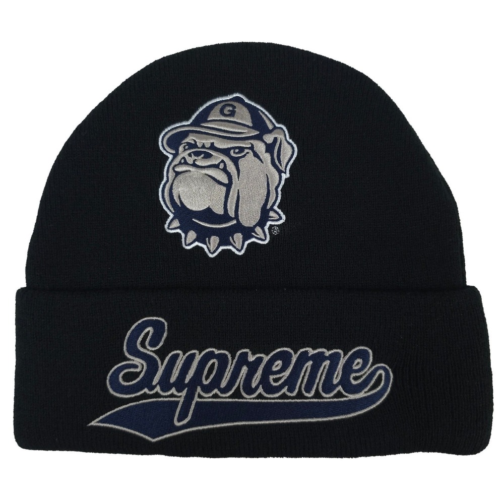 Supreme Georgetown Hoyas Mitchell & Ness NCAA Cuff Knit Hat Beanie Cap Black New